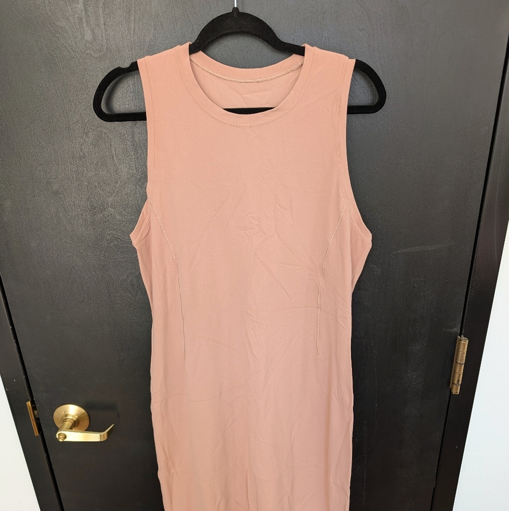 Lululemon  Women’s All Aligned Midi Dress Dusty Neutral Pink Size 10
